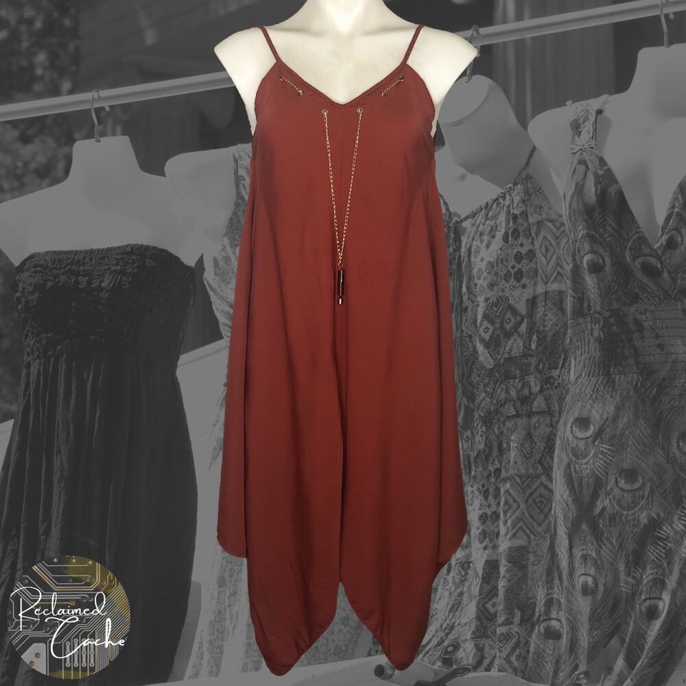 Speed Control New York Burnt Orange Asymmetrical Dress - Size Small